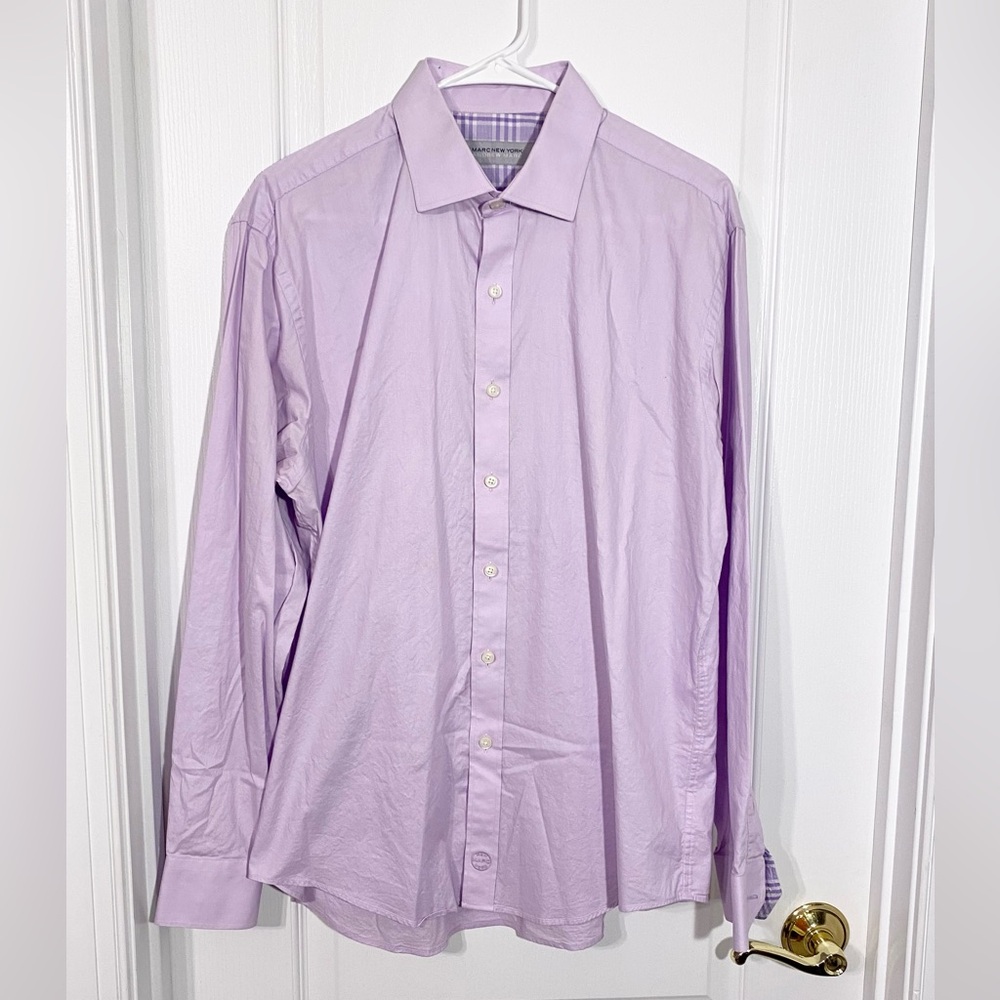 Marc New York Cotton Dress Shirt Light Purple Men’s Large 16.5 34/35